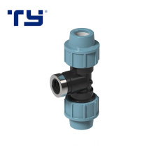 TIANYAN TY factory PP compression fittings 3 way elbow female PN16 hdpe tee